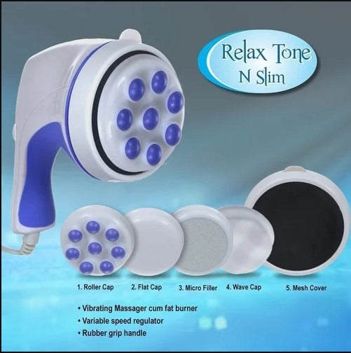 Relax & Spin Tone Vibration Electric Massager | Electronic Relax & Spin Body Massager With Different Heads