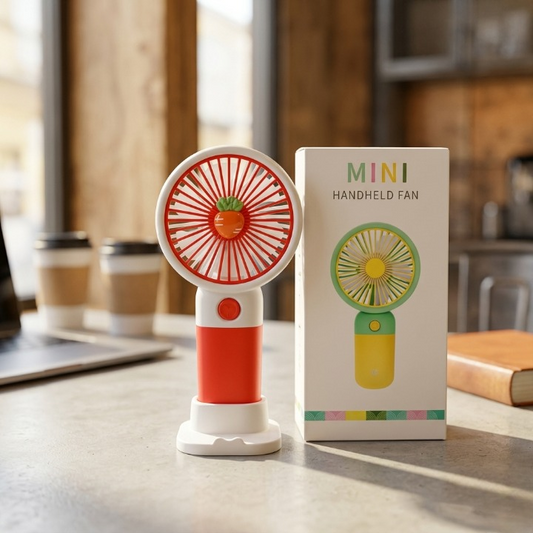 Mini Portable Handheld Fan with Desktop Base
