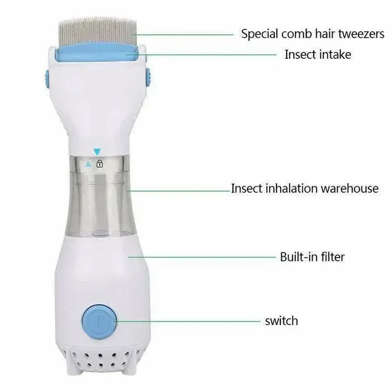 V Comb Electric Anti Lice and dandruff Removal Machine with 4 free filters