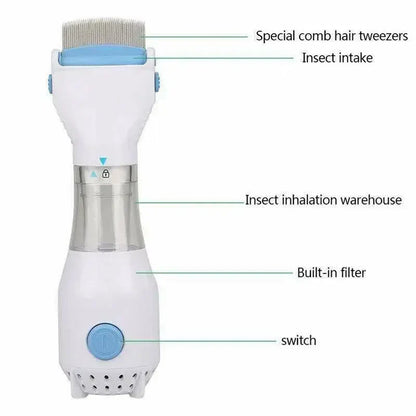 V Comb Electric Anti Lice and dandruff Removal Machine with 4 free filters