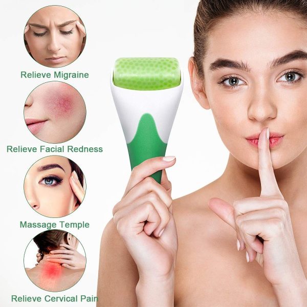 Marzahar Ice Roller For Face & Eye Puffiness Relief, Cold Gel Ice Face Roller Massager – Ice Roller Cool Roller For Face Eye Body Facial Shaping Anti Wrinkle Ice Roller Massager Smooth Skin