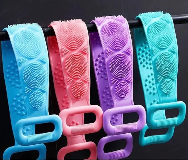 Single Side Bath Towel Scrubber ( Random Color ) | Silicone Scrubber