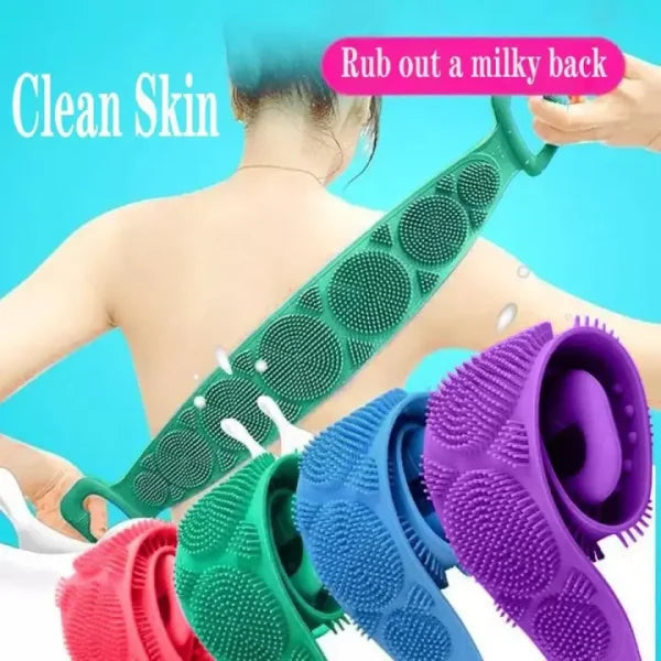 Single Side Bath Towel Scrubber ( Random Color ) | Silicone Scrubber