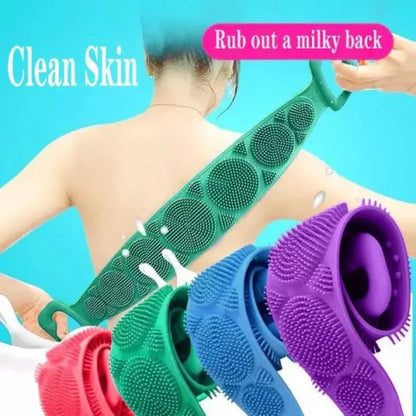 Single Side Bath Towel Scrubber ( Random Color ) | Silicone Scrubber